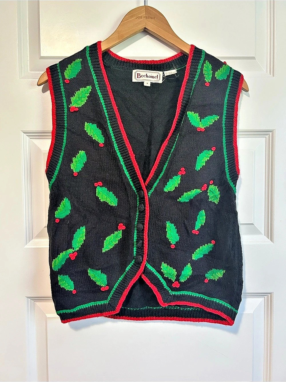 Bechamel Vintage Christmas Vest Holiday Holly Classic Grandma